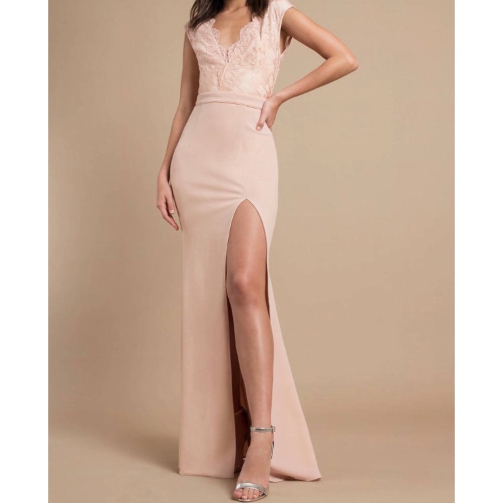 Pink Lace Prom Dress